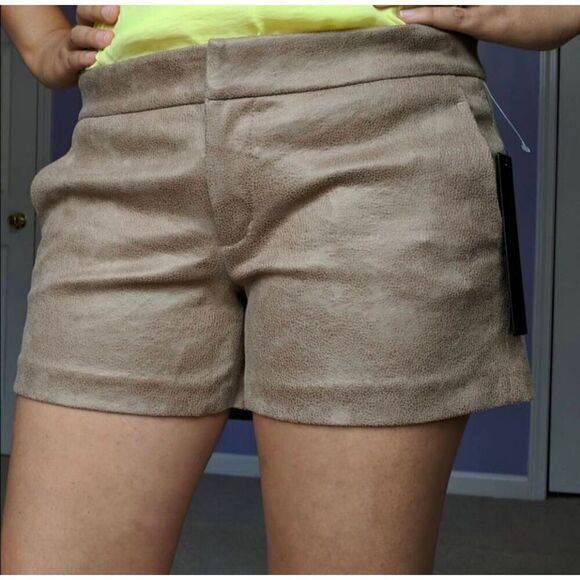 Design Lab Perry St Easy Short Comfort Light Brown Textured Zipper Hook Eye Clos - Picture 3 of 4
